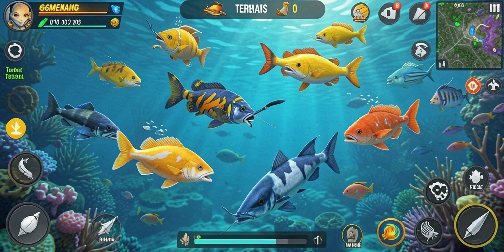 Tampilan gameplay seru di 66MENANG saat menembak ikan.