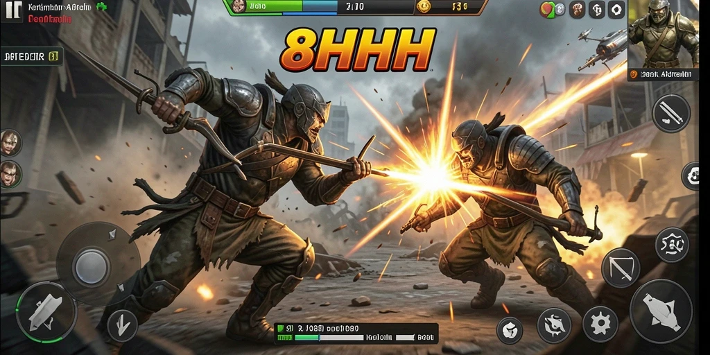 Tampilan gameplay seru dalam 8HHH yang penuh aksi dan tantangan.