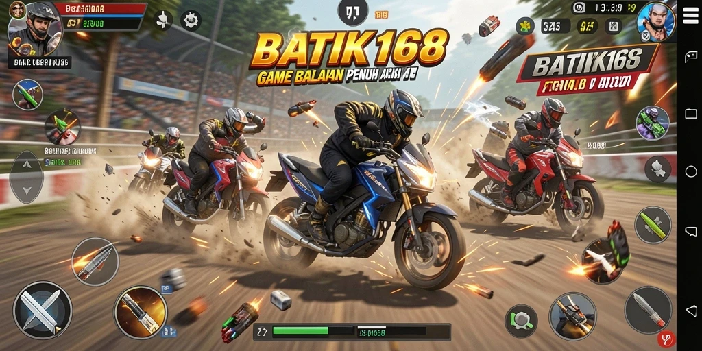 Tangkapan layar dari gameplay BATIK168 yang menampilkan balapan seru dan kendaraan yang memukau.