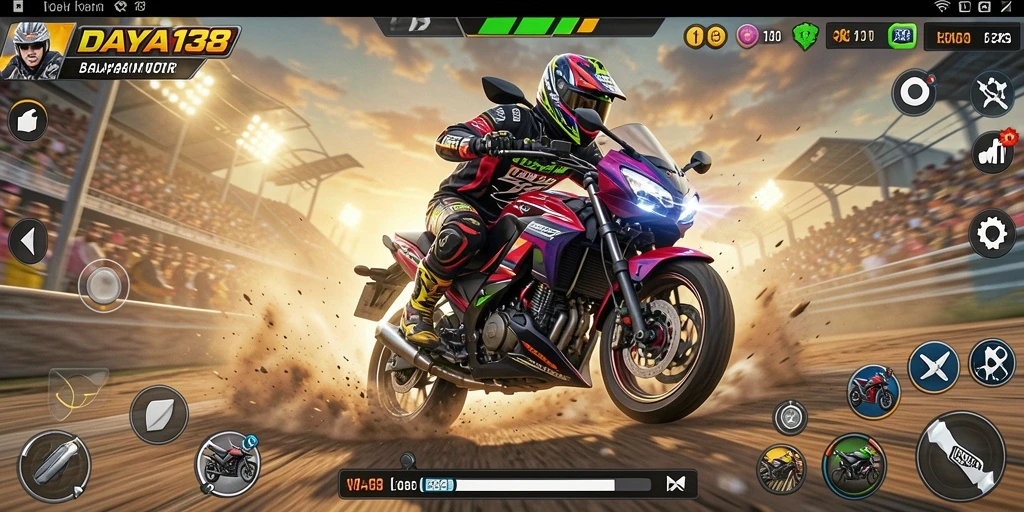 Tampilan mengesankan dari gameplay balapan Motor Racing dalam DAYA138.