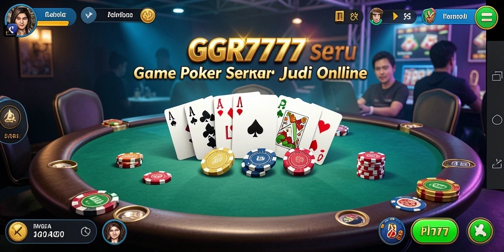Screenshot gameplay GGR7777 menampilkan aksi Poker yang mendebarkan.