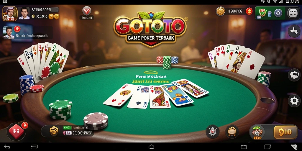 Tampilan gameplay Poker yang menarik dan kompetitif di GOTOTO.