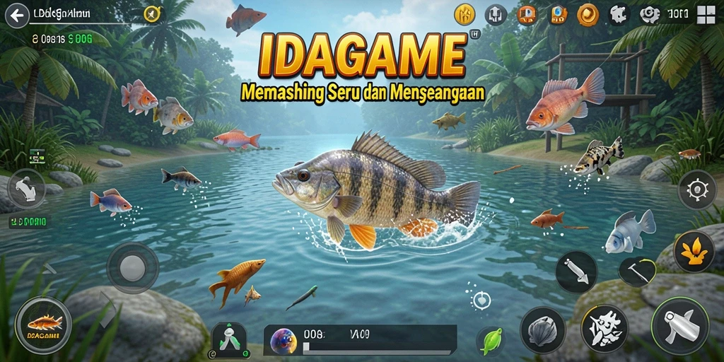 Gameplay menakjubkan dalam IDAGAME dengan aksi memancing seru.