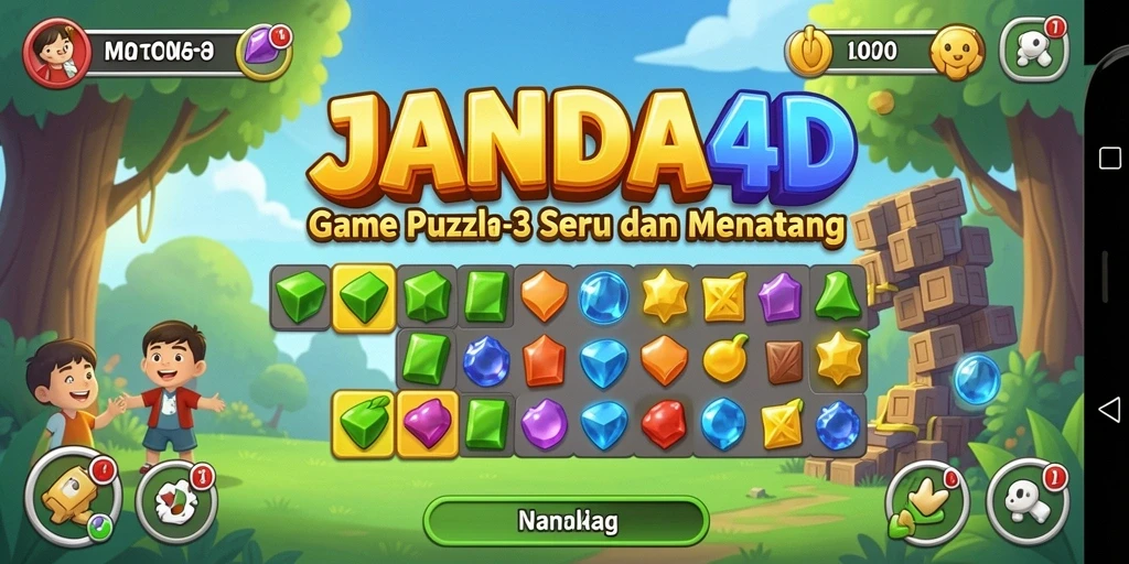 Tampilan gameplay JANDA4D yang seru dan menantang di kategori Match-3.