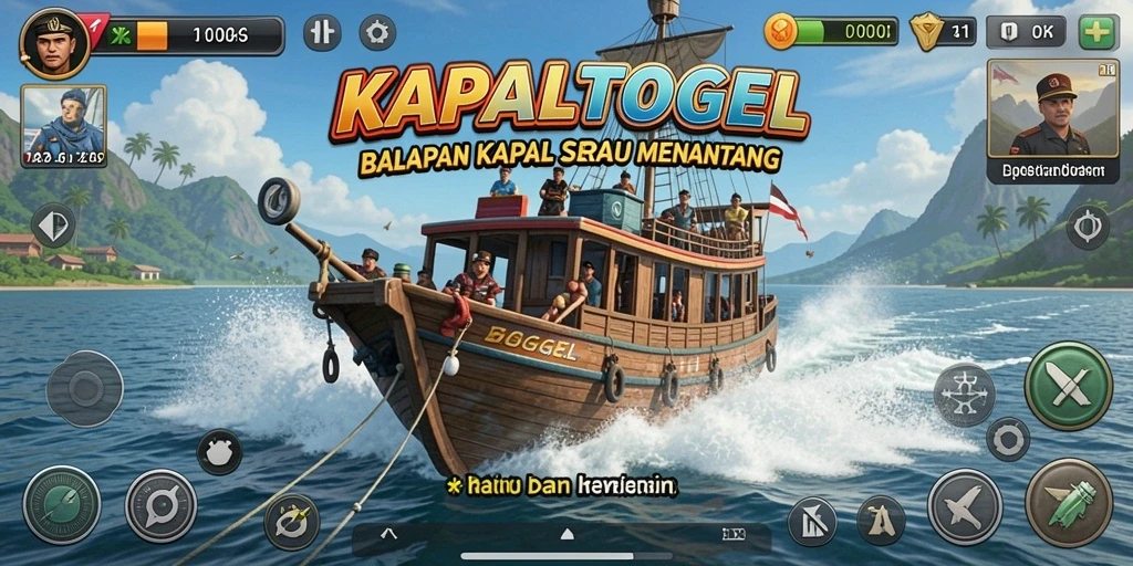 Tampilan gameplay seru KAPALTOGEL dalam balapan kapal.