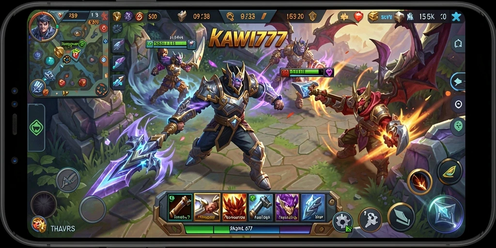 Tampilan menarik dari gameplay MOBA KAWI777