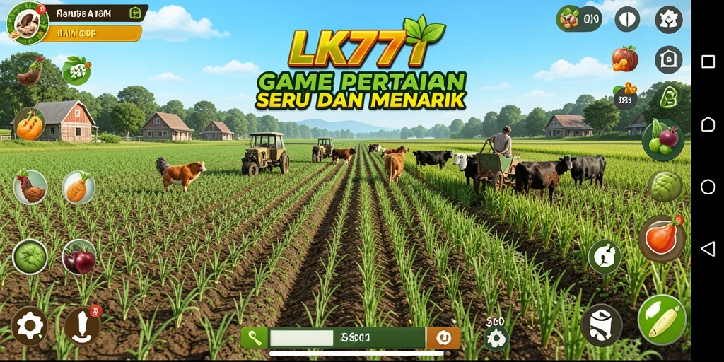 Screenshot gameplay LK777 yang menampilkan aktivitas pertanian yang seru.