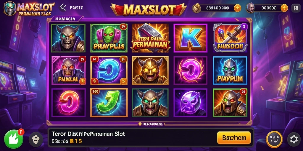 Tangkapan layar menunjukkan gameplay menyeramkan di MAXSLOT.