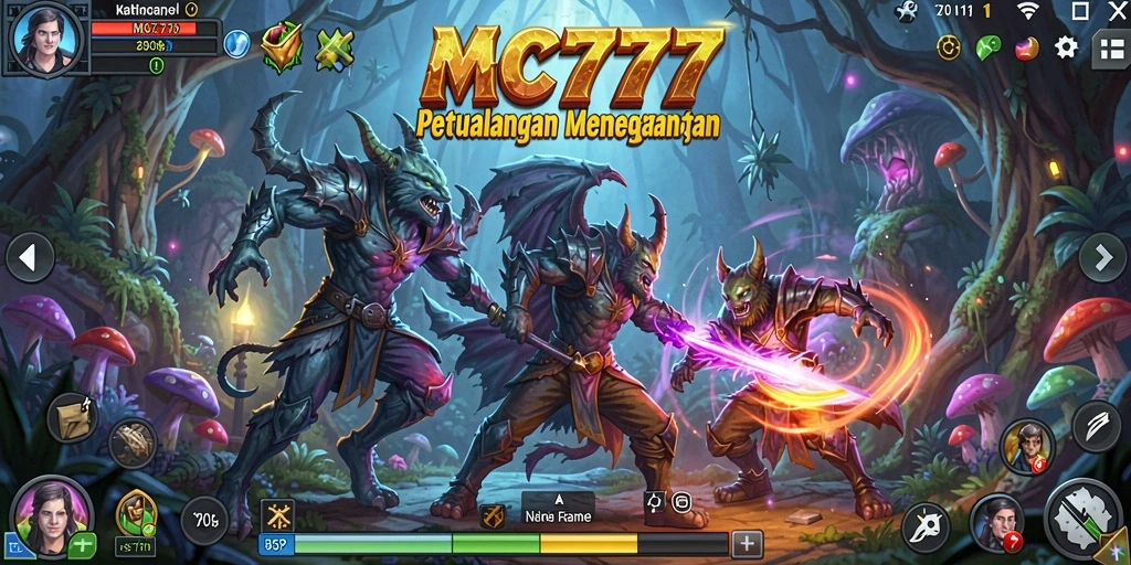 Screenshot gameplay MC777 menunjukkan aksi seru dalam petualangan fantastis.