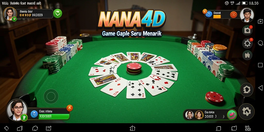 Tampilan gameplay Gaple yang seru dan interaktif di NANA4D.