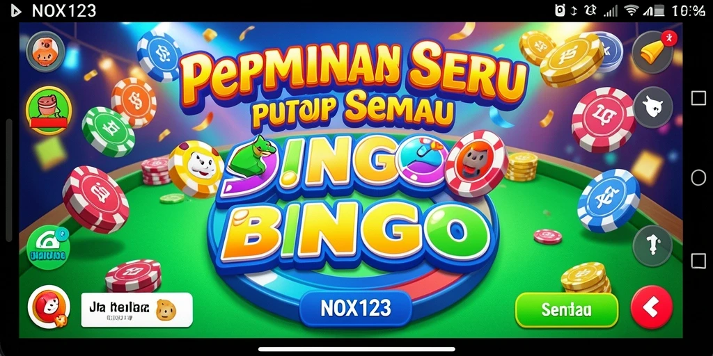 Tangkapan layar gameplay NOX123 yang menunjukkan suasana permainan bingo.