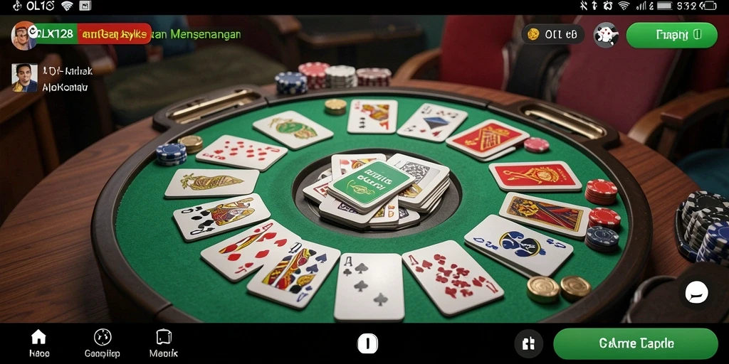 Gameplay OLX128 dengan keseruan bermain Gaple yang menyenangkan.