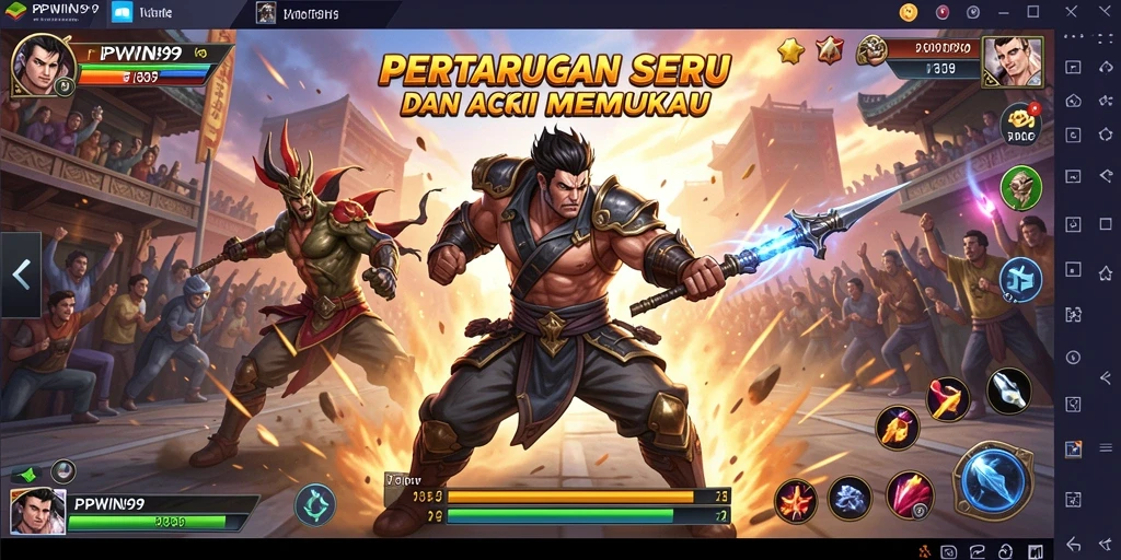 Screenshot PPWIN99 menampilkan aksi seru dalam pertempuran epik.