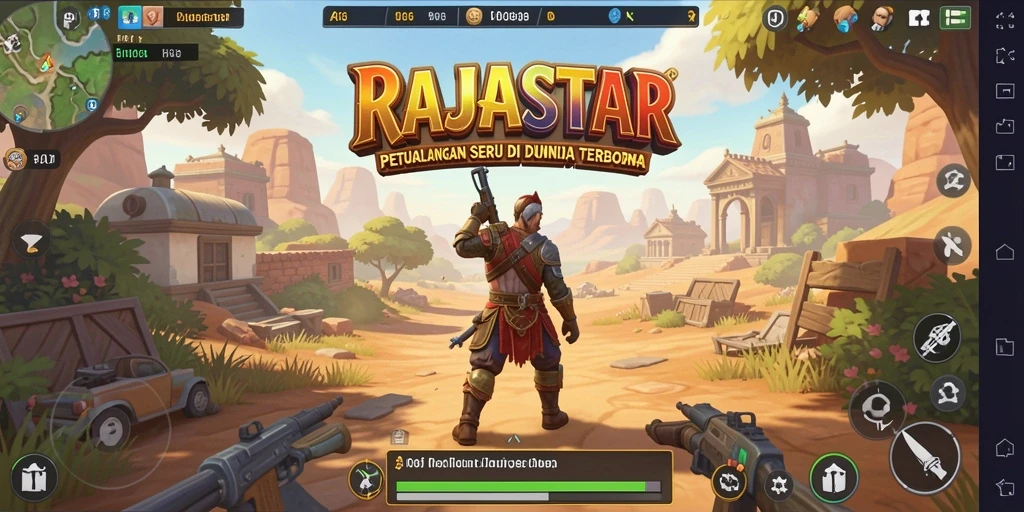 Tampilan gameplay seru dan detail grafis dalam RAJASTAR.