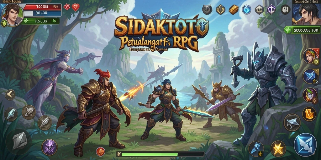 Tangkapan layar gameplay SIDAKTOTO menampilkan karakter dalam pertempuran epik.