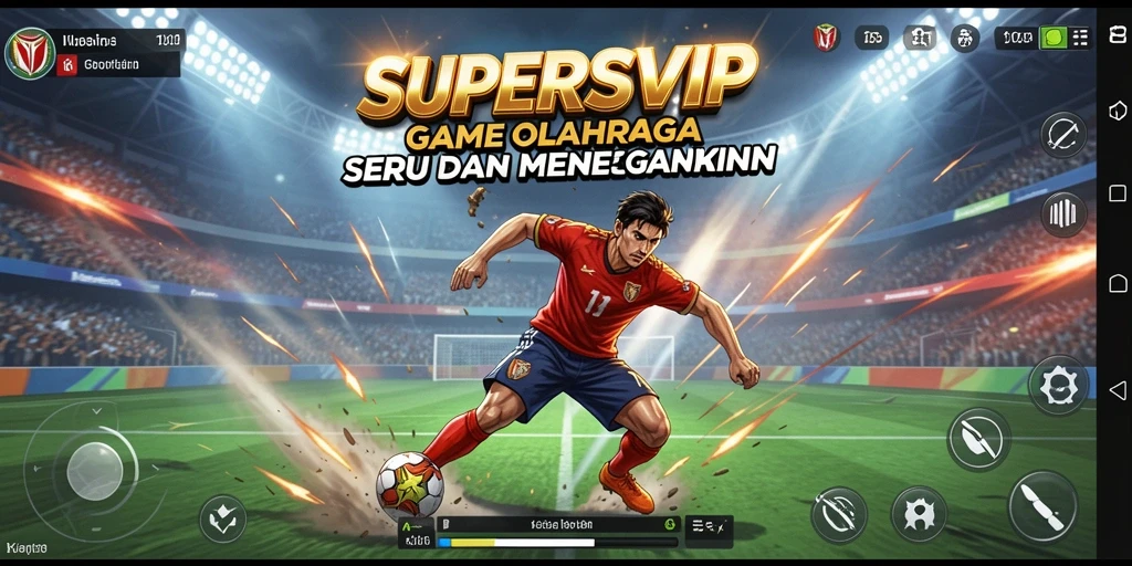 Tangkapan layar SUPERSVIP menampilkan aksi seru dalam pertandingan olahraga.