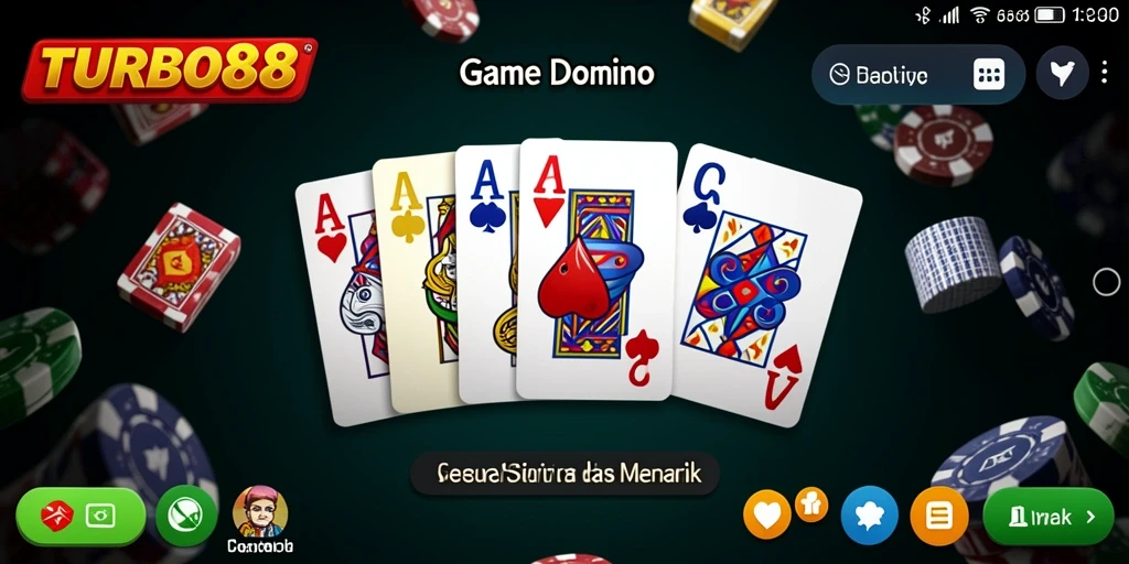 Tampilan gameplay menarik dalam game Domino TURBO88.