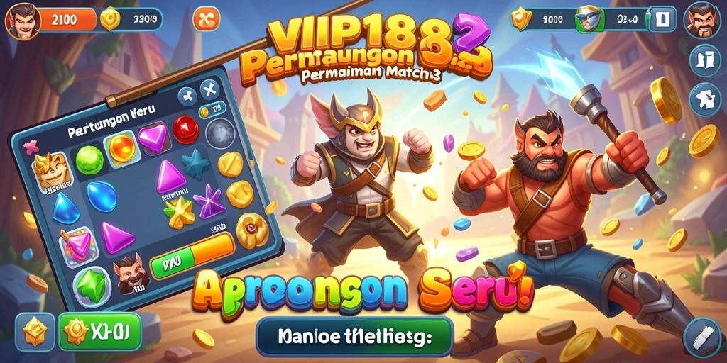 Screenshot VIP188 menunjukkan aksi seru dalam permainan Match-3.